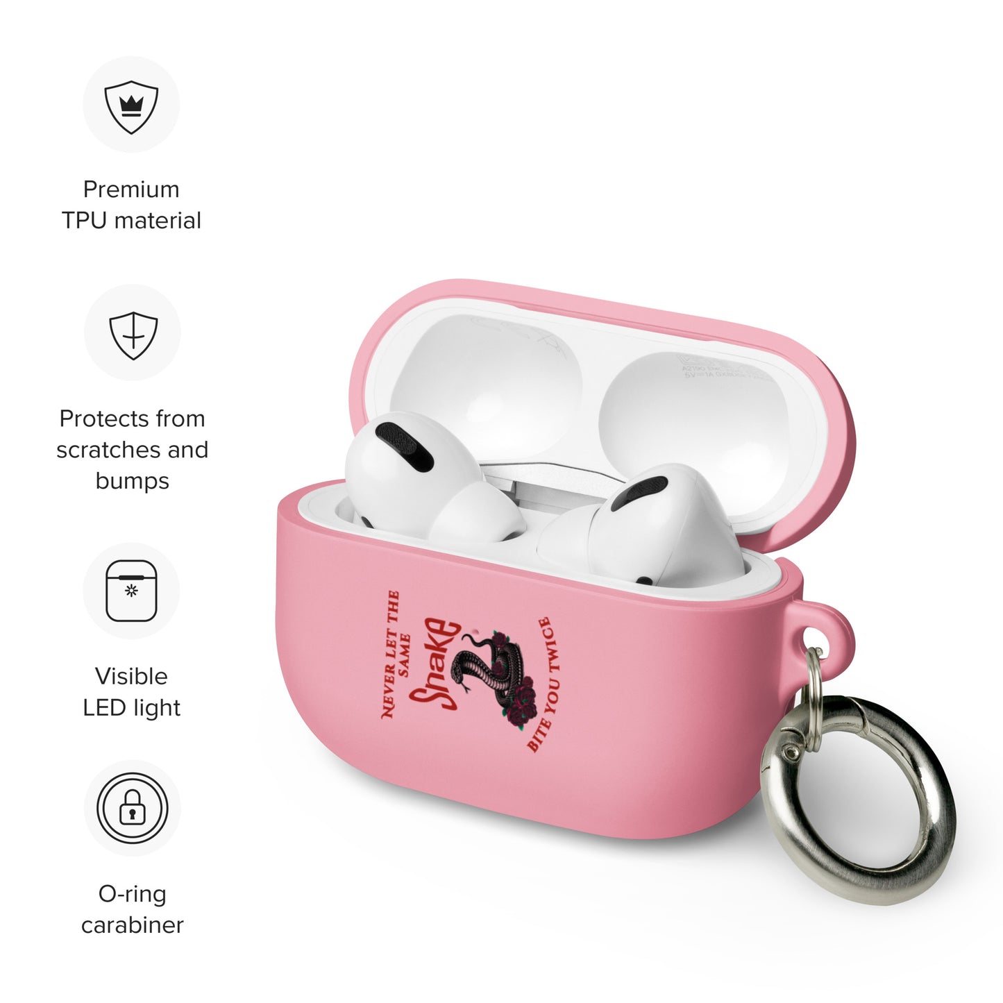 Never Let the Same Snake Bite You Twice Rubber Case for AirPods® by EraofInk