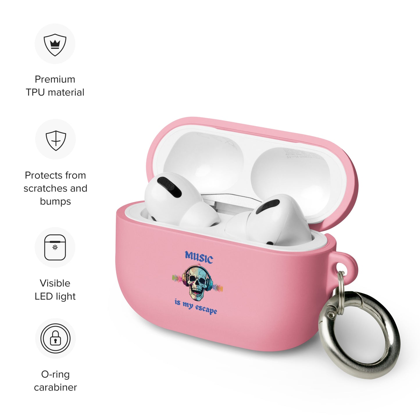 Music is My Escape Rubber Case for AirPods® by EraofInk