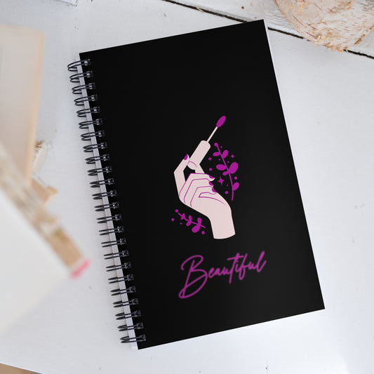 Beautiful Glam Girl Hand Spiral Notebook by EraofInk