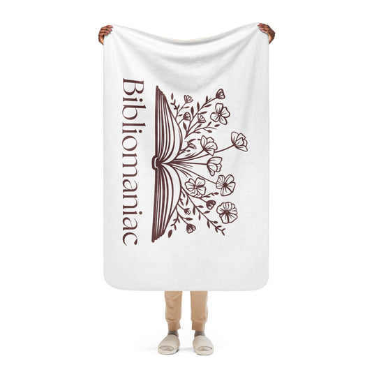 Bibliomaniac Sherpa Blanket by EraofInk
