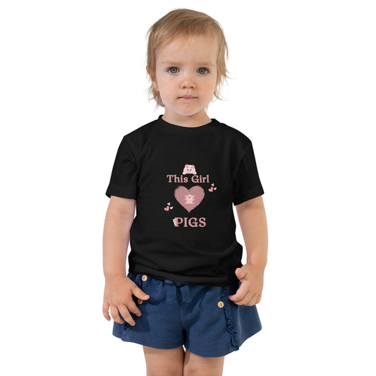 This girl loves pigs - Toddler Short Sleeve Tee