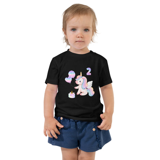 Unicorn 2nd Birthday Toddler Unisex Tee by EraofInk