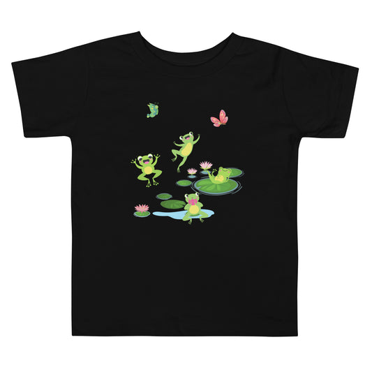 Cute Jumping Frogs Toddler Unisex Tee by EraofInk