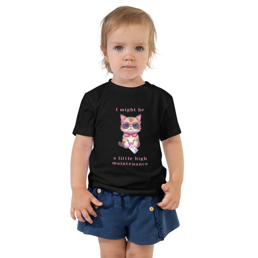 Trendy High Maintenance Cat Toddler Tee by EraofInk