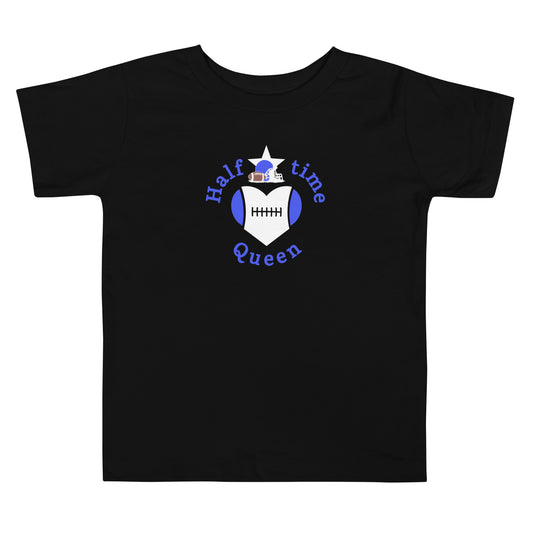 Halftime Queen Football Toddler Tee Cheer for the Blue & White Team by EraofInk