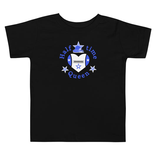 Halftime Queen Football Toddler Tee Cheer for Blue & White Team by EraofInk