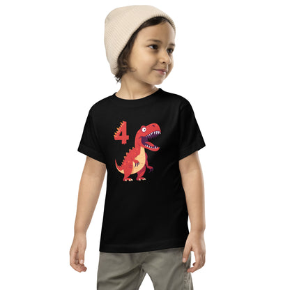 Toddler Dinosaur Tee for 4th Birthday Kid's Dinosaur Tee by EraofInk