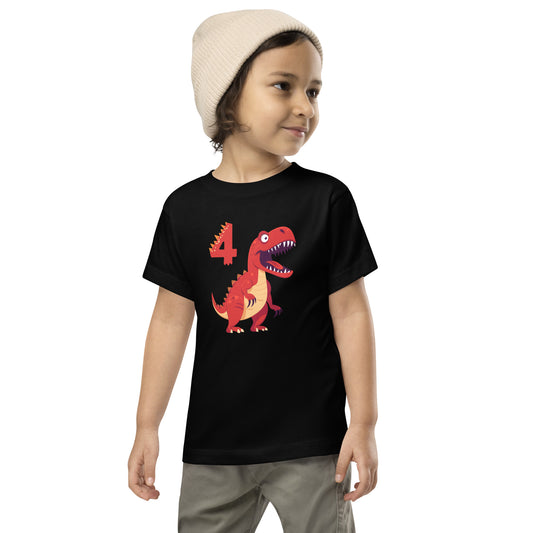 Toddler Dinosaur Tee for 4th Birthday Kid's Dinosaur Tee by EraofInk