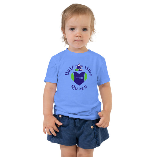 Halftime Queen Football Toddler Tee Cheer for Purple & Green by EraofInk