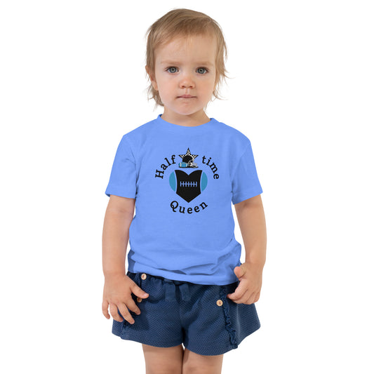 Halftime Queen Football Toddler Tee Cheer for Navy & Sky Blue Team by EraofInk