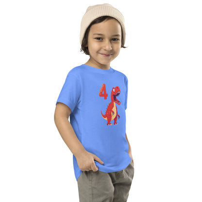 Toddler Dinosaur Tee for 4th Birthday Kid's Dinosaur Tee by EraofInk