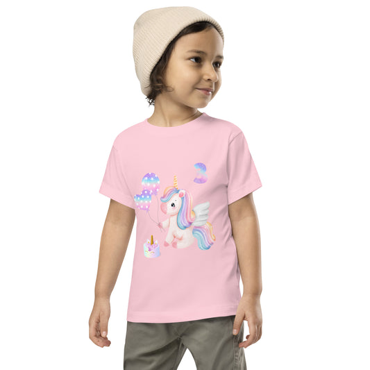 Unicorn 3rd Birthday Toddler Unisex Tee by EraofInk