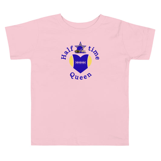Halftime Queen Football Toddler Tee Cheer for Blue & Yellow by EraofInk