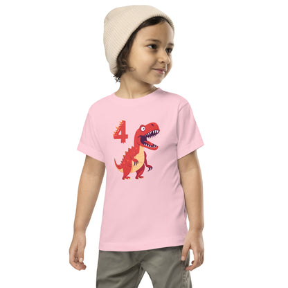 Toddler Dinosaur Tee for 4th Birthday Kid's Dinosaur Tee by EraofInk