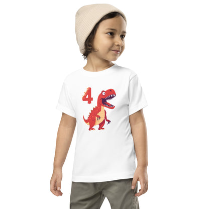 Toddler Dinosaur Tee for 4th Birthday Kid's Dinosaur Tee by EraofInk