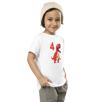 Toddler Dinosaur Tee for 4th Birthday Kid's Dinosaur Tee by EraofInk