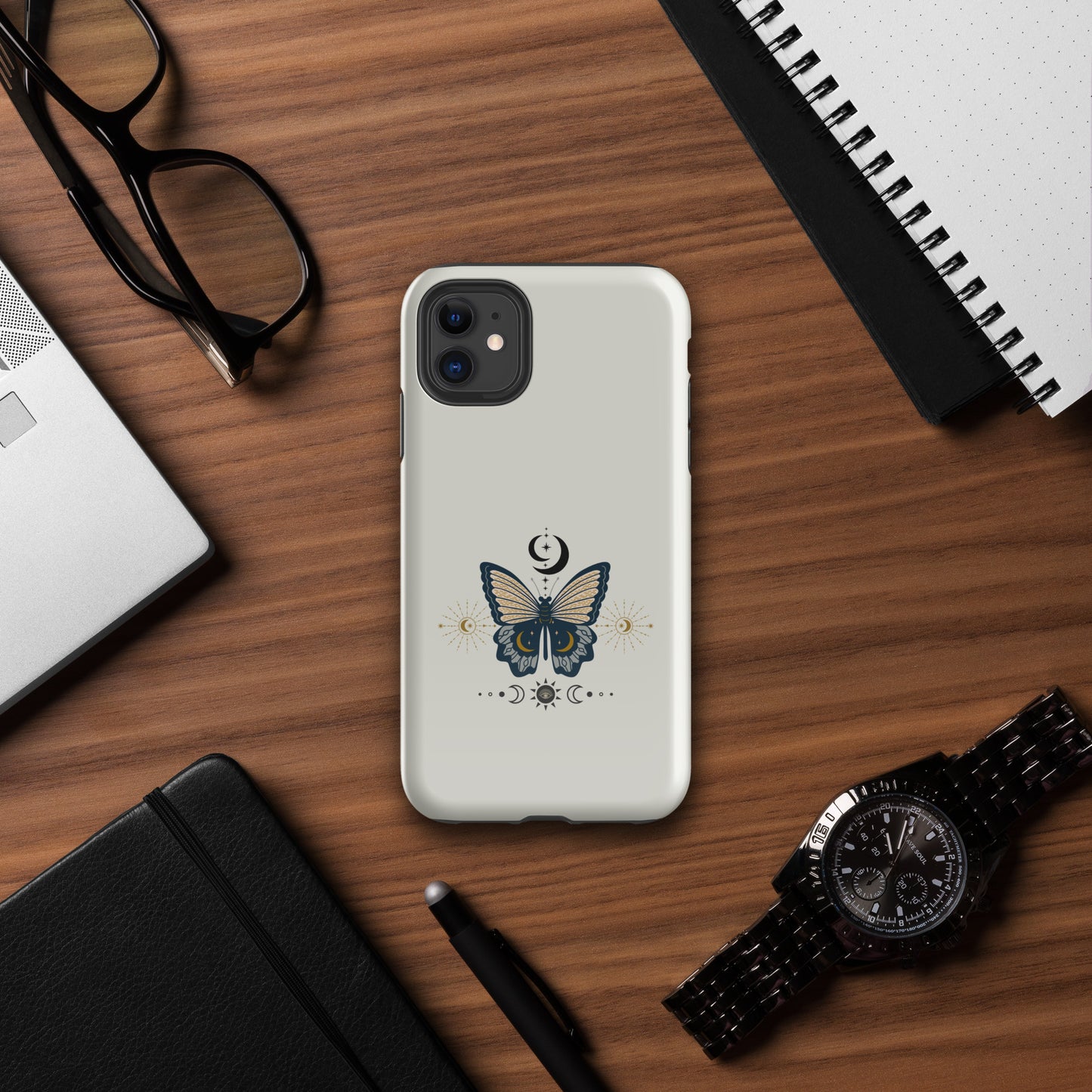 Boho Butterfly Mystical Moon Design Tough Case for iPhone® by EraofInk