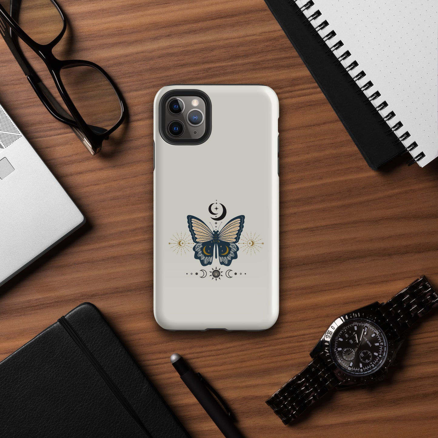 Boho Butterfly Mystical Moon Design Tough Case for iPhone® by EraofInk