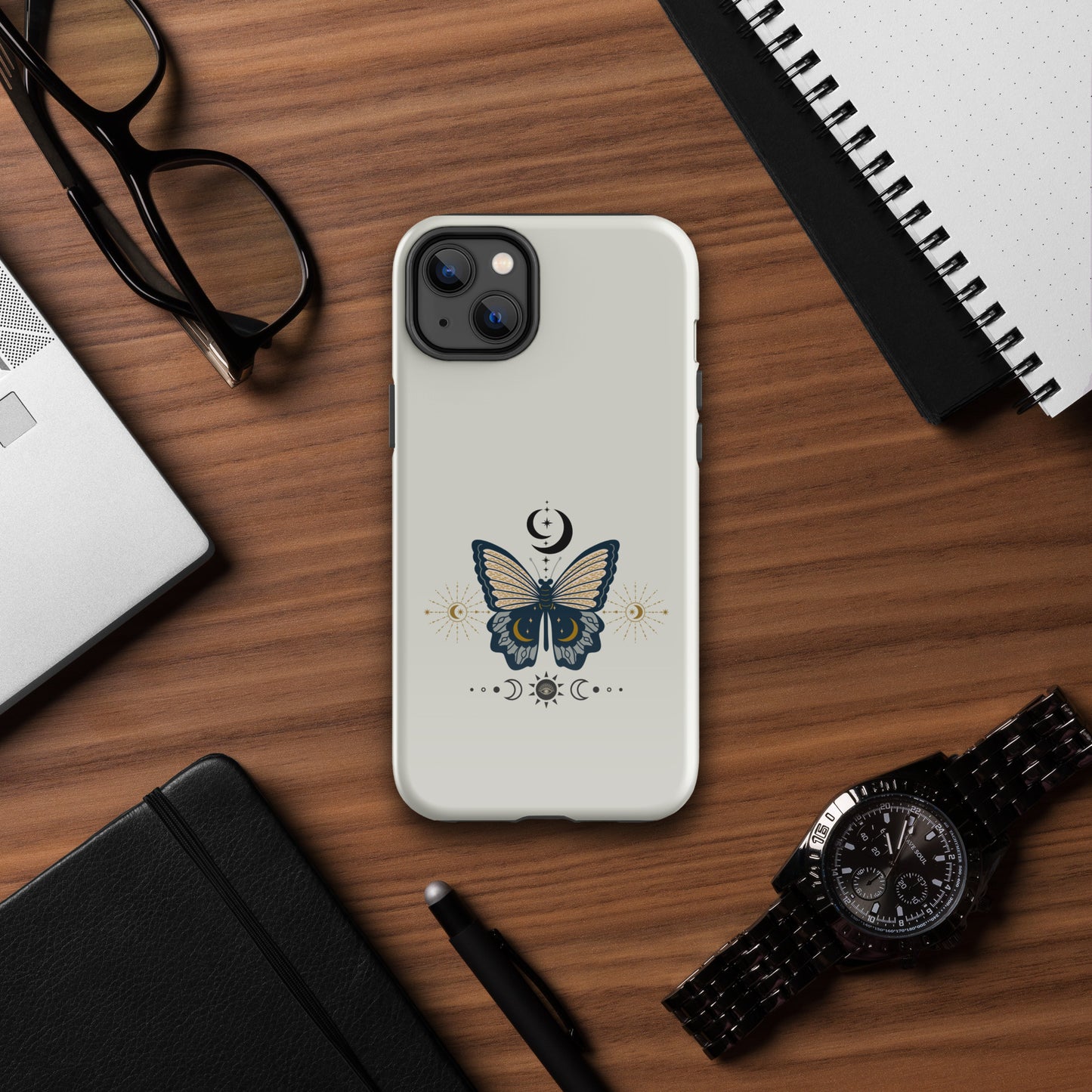 Boho Butterfly Mystical Moon Design Tough Case for iPhone® by EraofInk