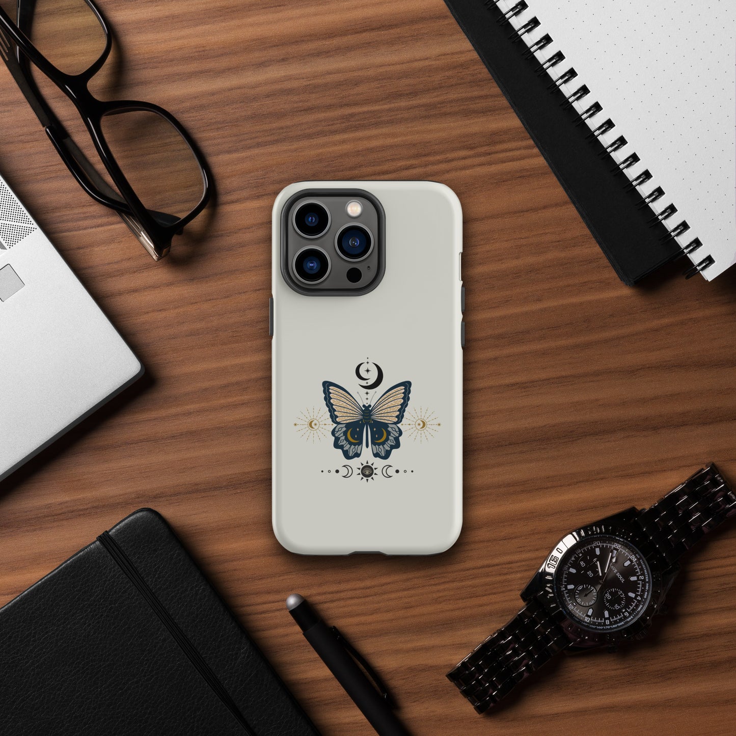 Boho Butterfly Mystical Moon Design Tough Case for iPhone® by EraofInk