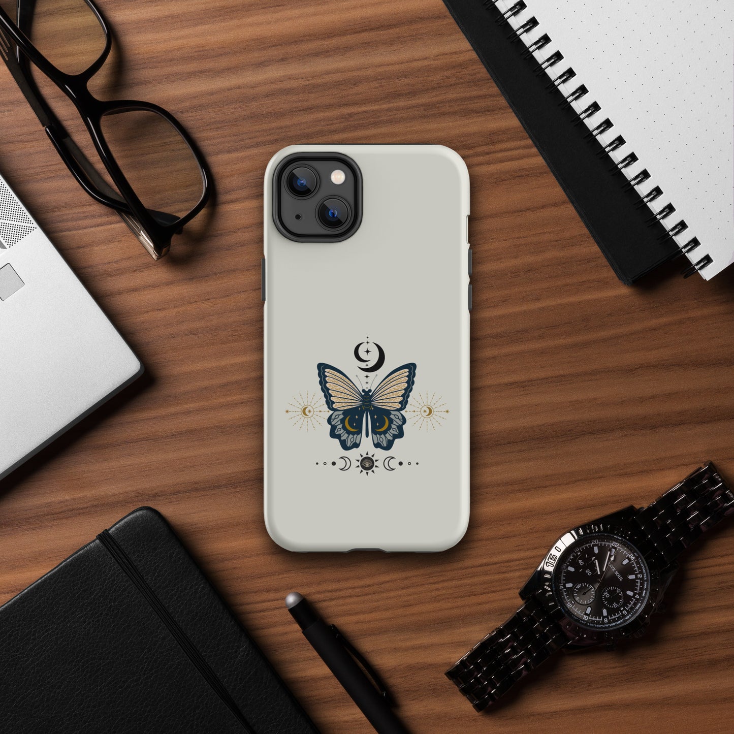 Boho Butterfly Mystical Moon Design Tough Case for iPhone® by EraofInk