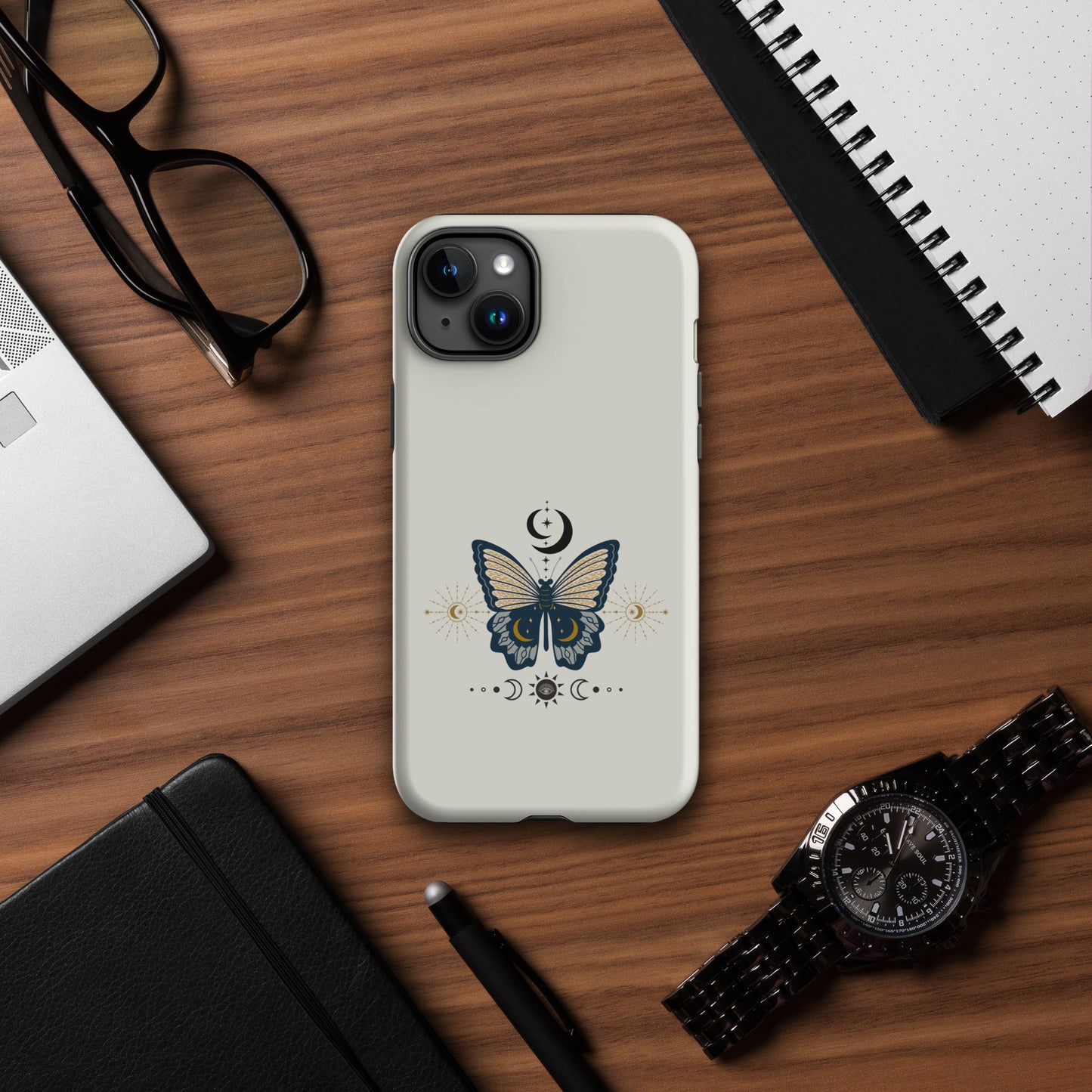 Boho Butterfly Mystical Moon Design Tough Case for iPhone® by EraofInk