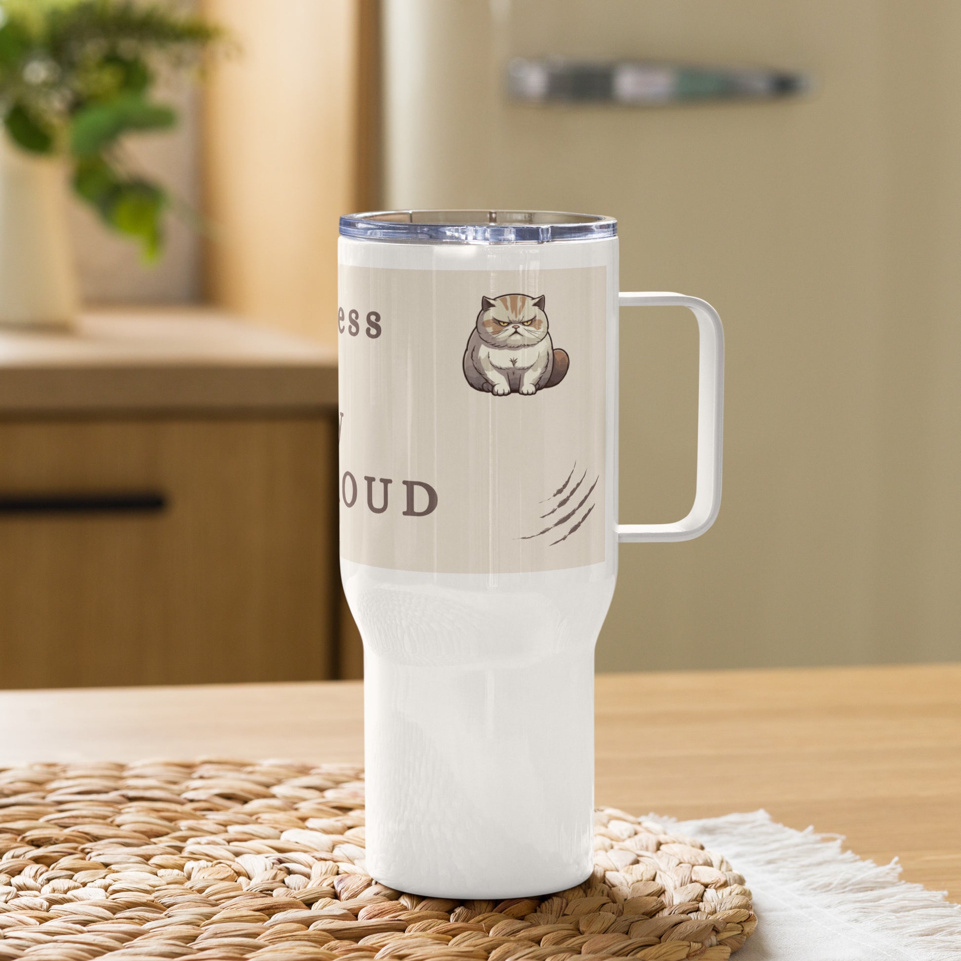 Childless Cat Lady and Proud Travel Mug with a Handle by EraofInk