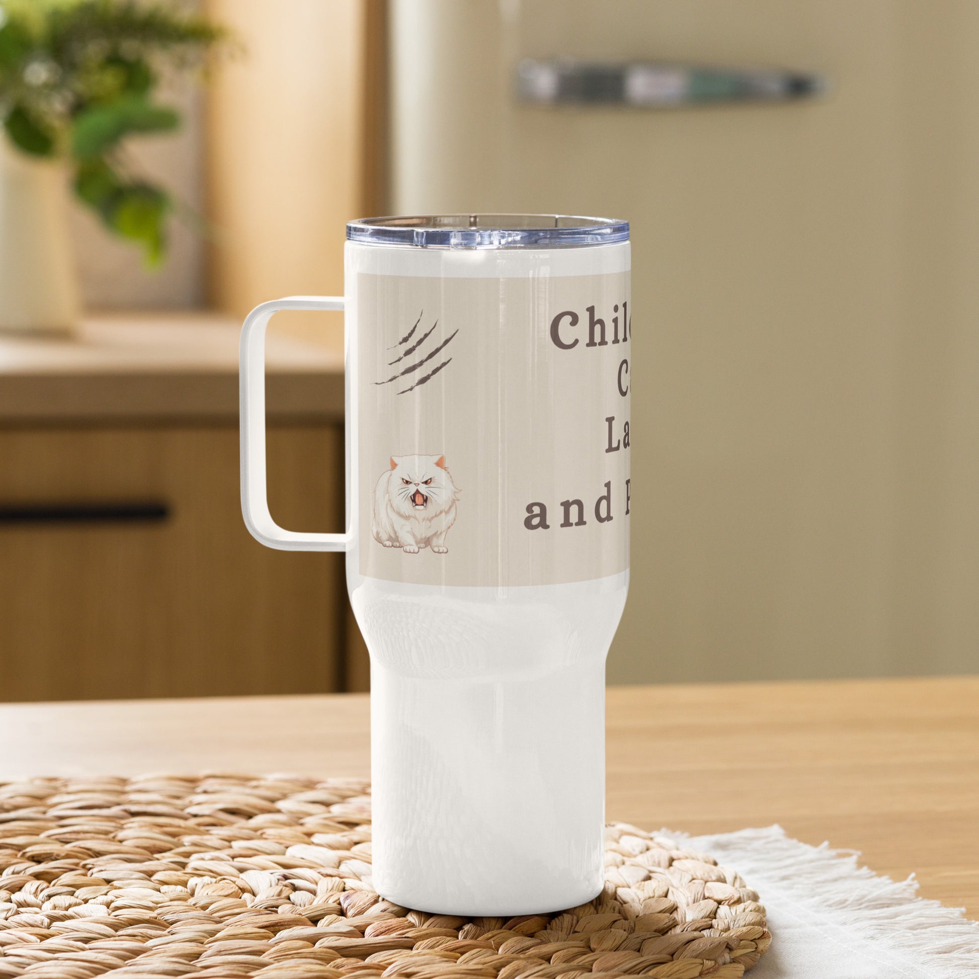 Childless Cat Lady and Proud Travel Mug with a Handle by EraofInk
