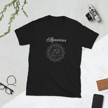 Aquarius Astrological Sign Horoscope Unisex Tee by EraofInk