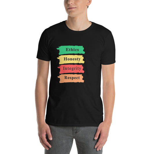Ethics Honesty Integrity Respect Paint Strokes Unisex Tee by EraofInk