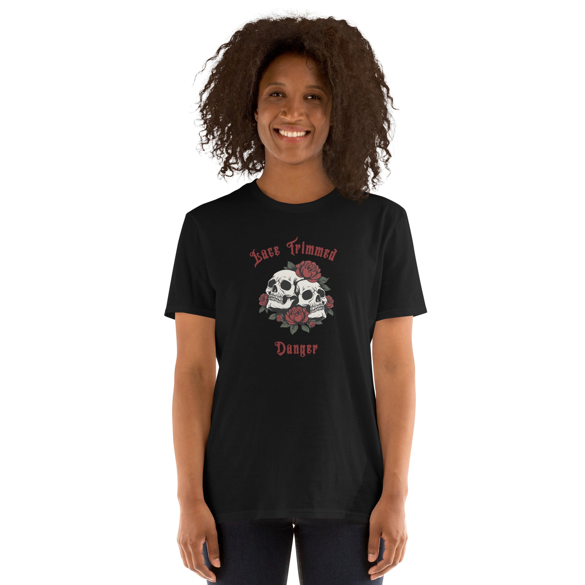 Lace Trimmed Danger Unisex Tee by EraofInk