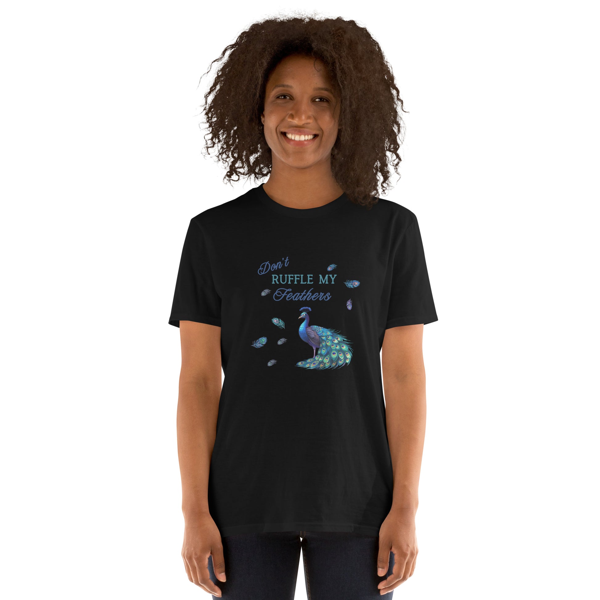 Beautiful Peacock Don't Ruffle My Feathers Unisex Tee by EraofInk