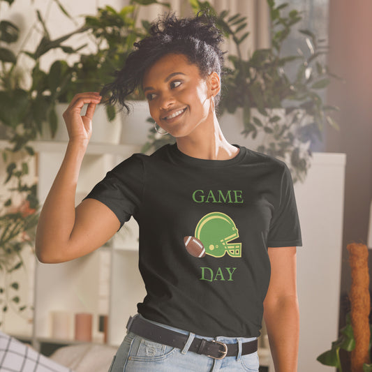 Game Day Football Unisex Tee Cheer for Green & Gold by EraofInk