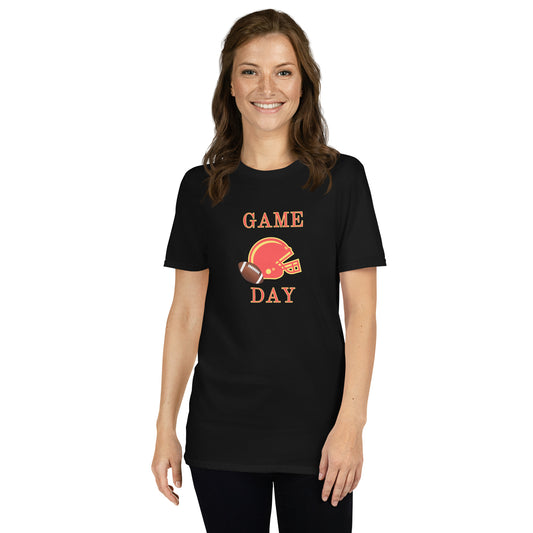 Football Game Day Red & Gold Unisex Tee by EraofInk