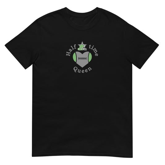 Halftime Queen Football Cheer for Grey & Green Unisex Tee by EraofInk