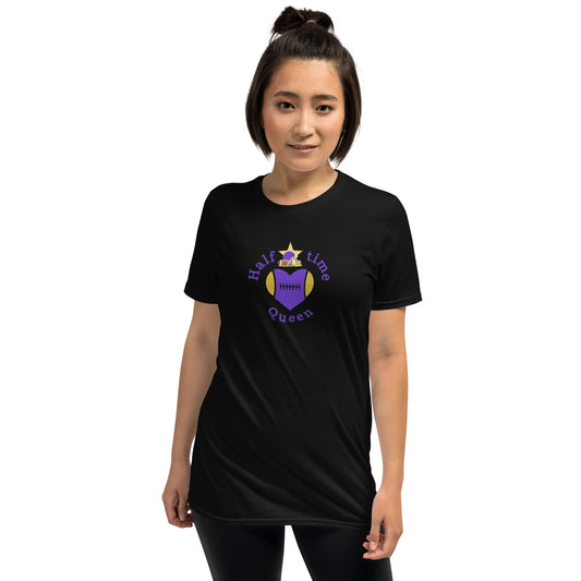 Halftime Queen Football Cheer for Purple & Gold Unisex Tee by EraofInk