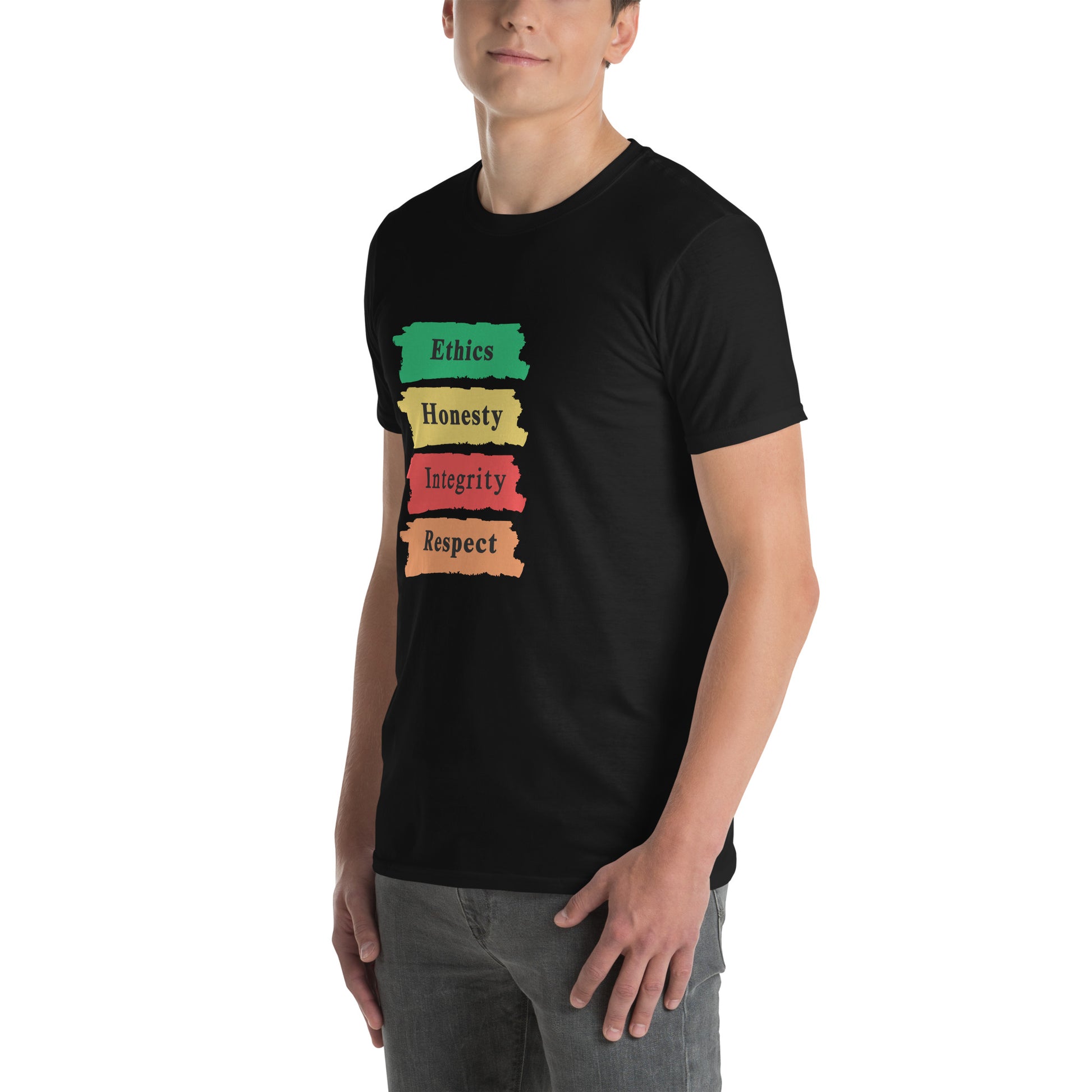 Ethics Honesty Integrity Respect Paint Strokes Unisex Tee by EraofInk