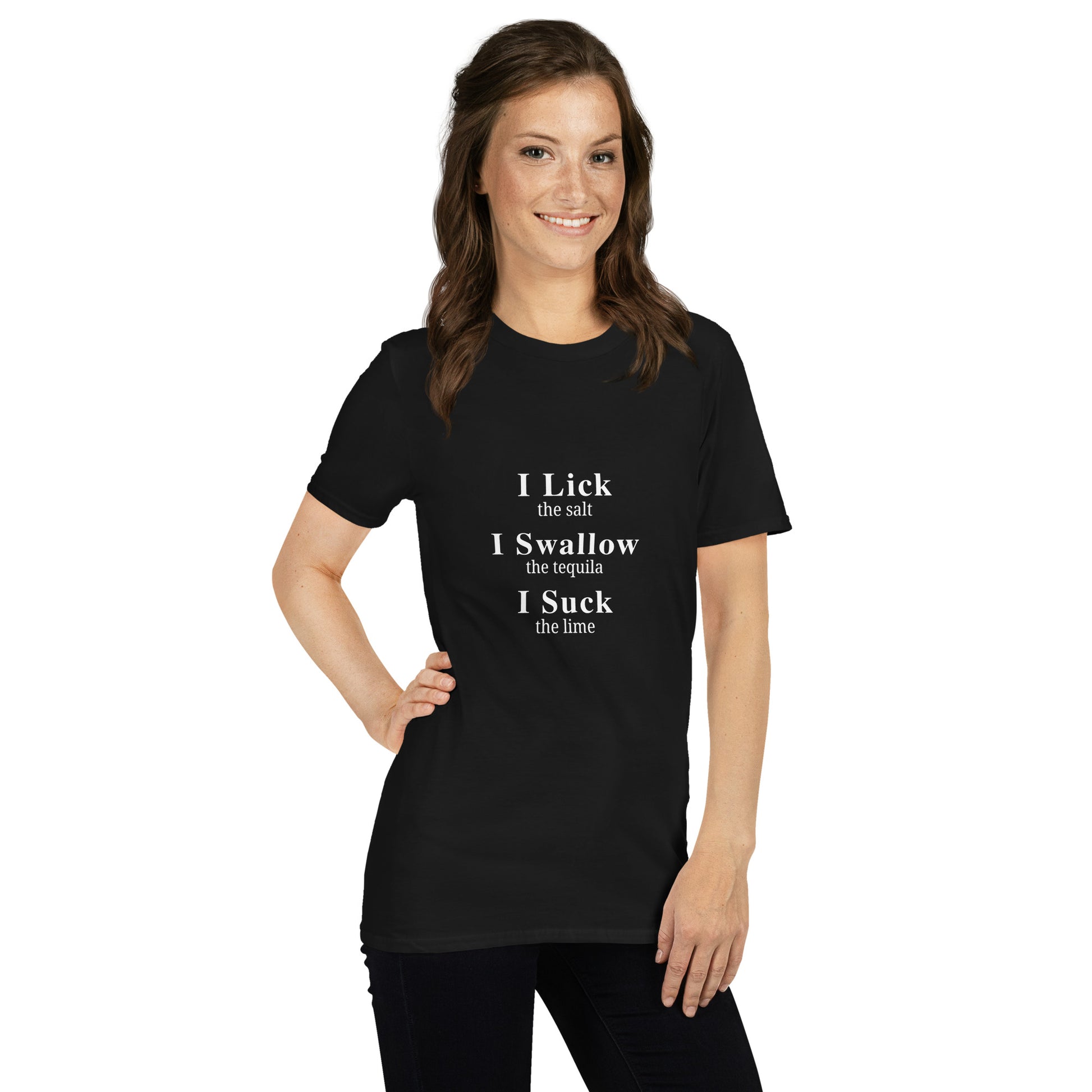 Tequila Drinker's Adult Humor Tee - I Lick, I Suck, I Swallow by EraofInk