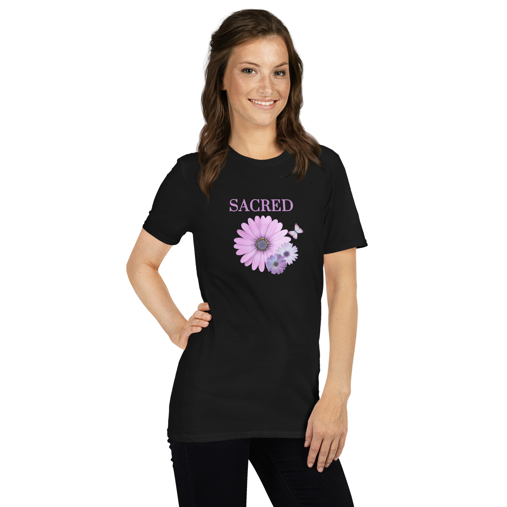 Sacred Floral Design Unisex Tee by EraofInk