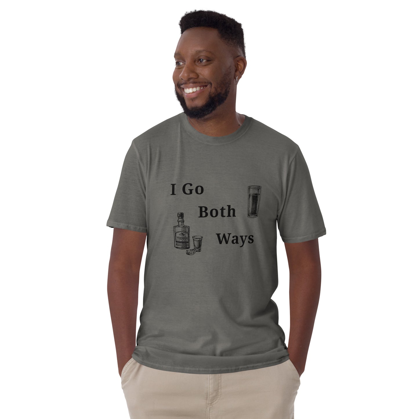 Bourbon and Beer Drinker Tee - I Go Both Ways by EraofInk
