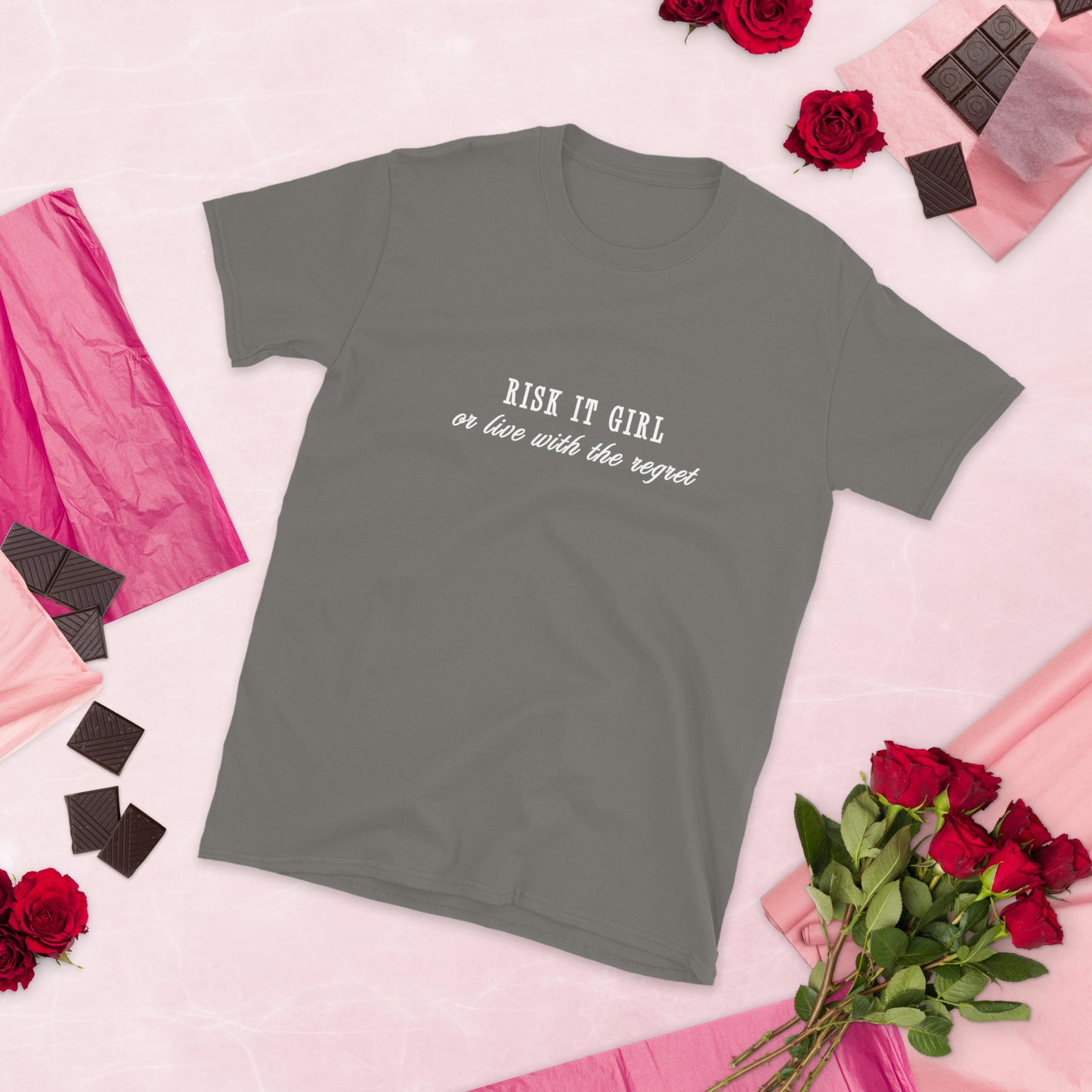 Risk It Girl or Live with the Regret Unisex Tee by RecreatingKrista