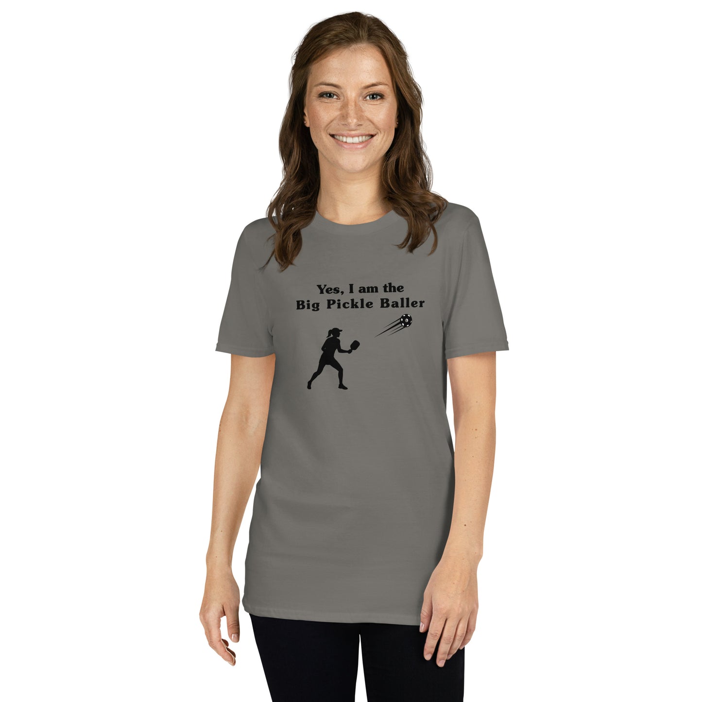 Yes, I am the Big Pickleballer Female Pickleball Unisex Tee by EraofInk