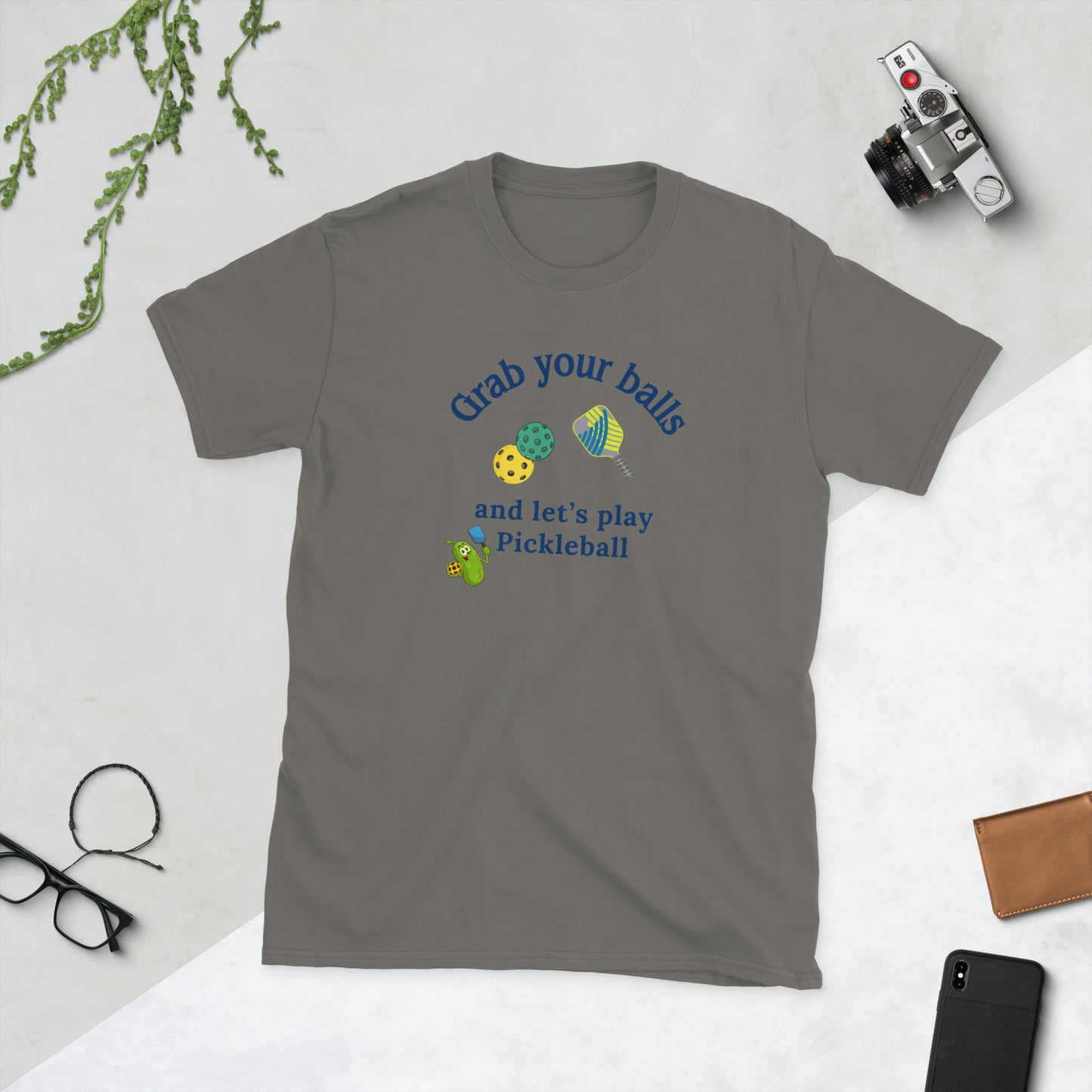 Grab Your Balls and Let's Play Pickleball Unisex Tee by EraofInk