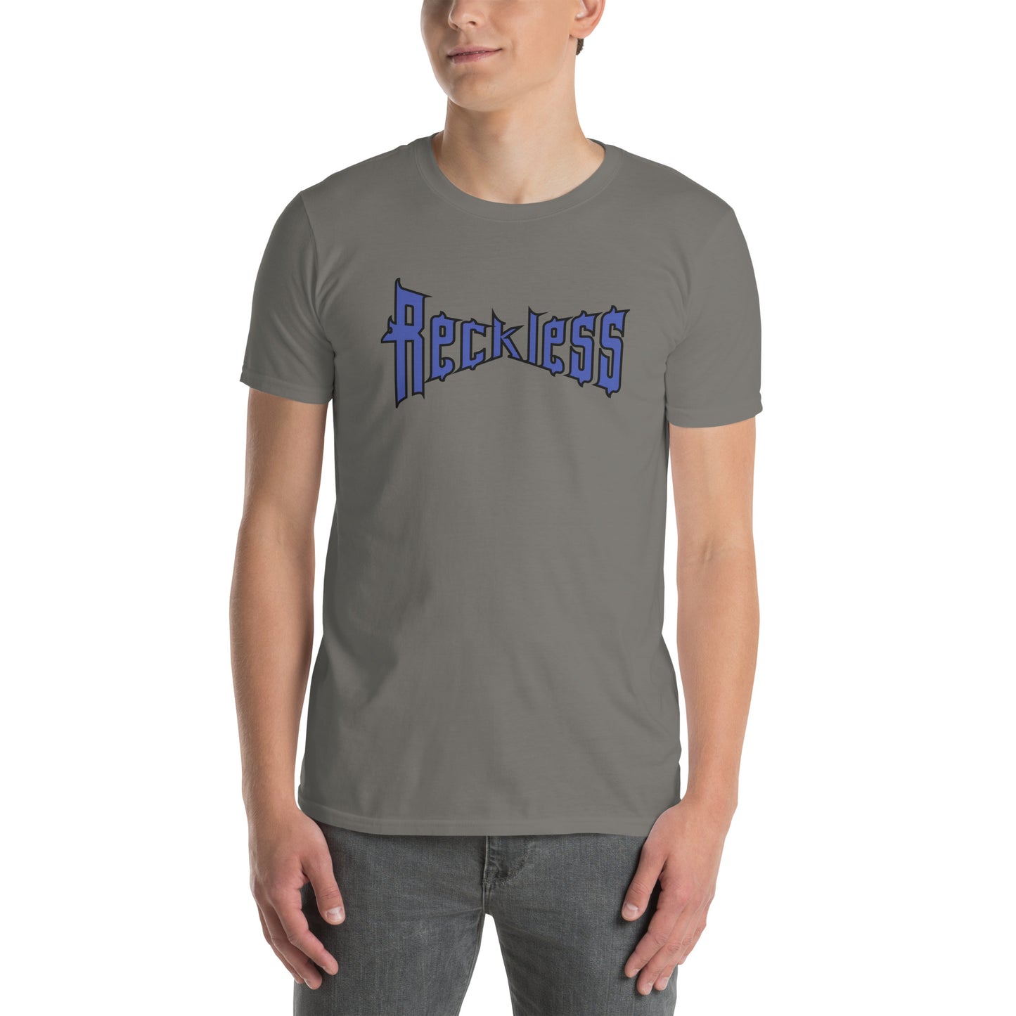 For the Guy Who is Reckless in Warped Font Unisex Tee by EraofInk