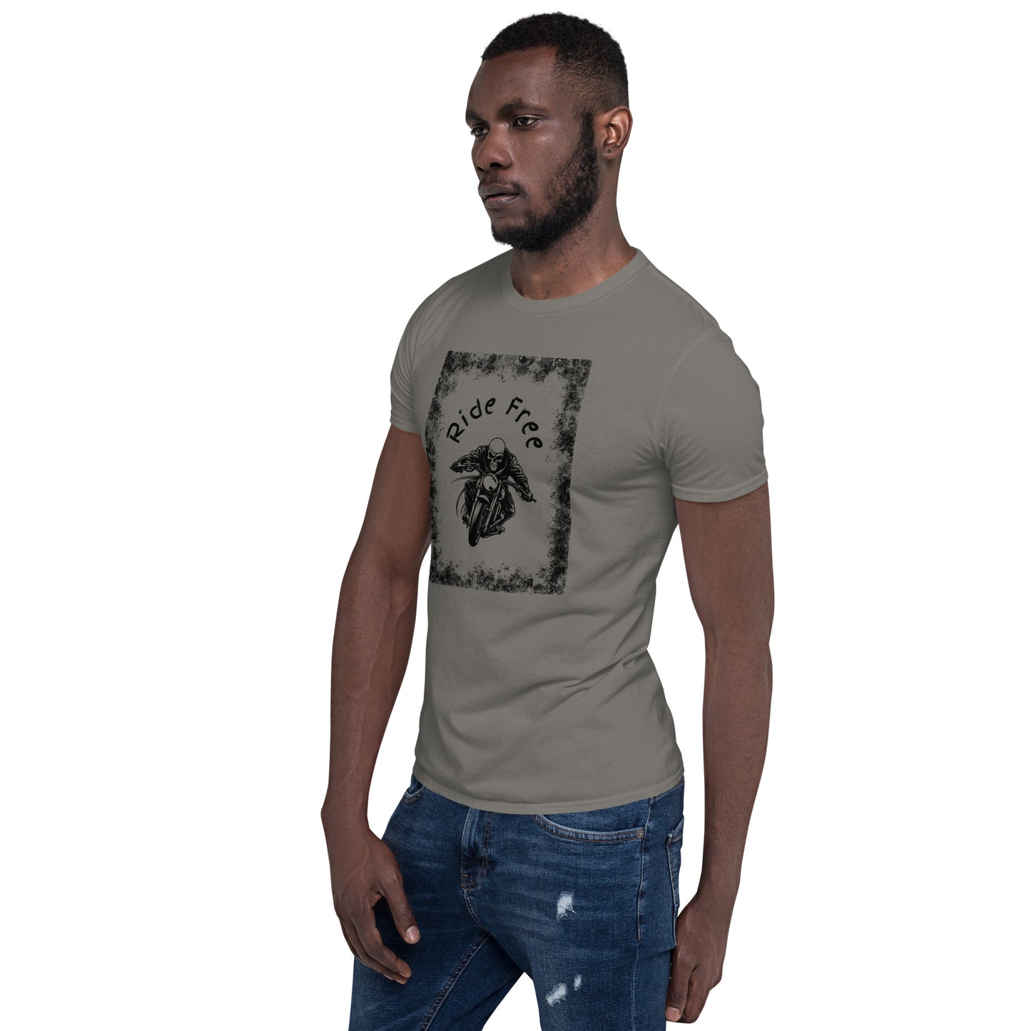 Men's Biker Tee - Death Rider Ride Free Unisex Tee by EraofInk