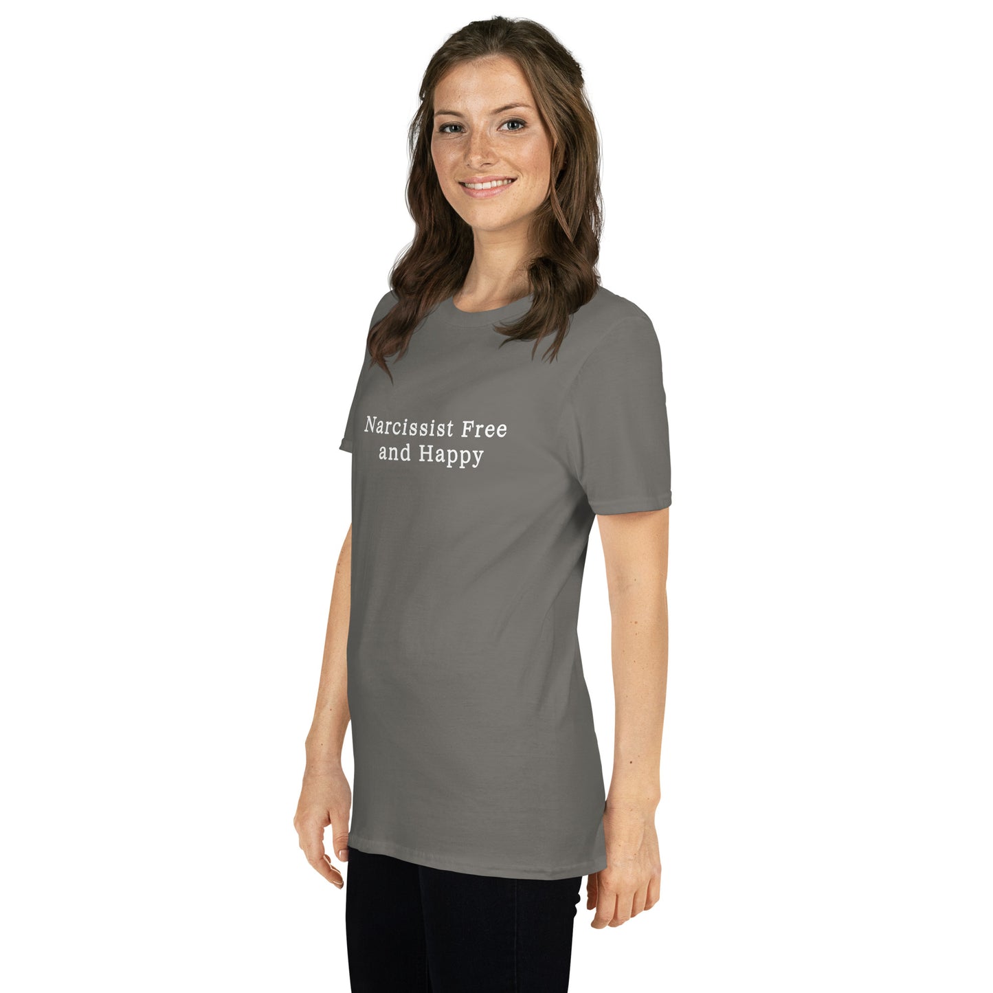 Narcissist Free and Happy Unisex Tee by EraofInk