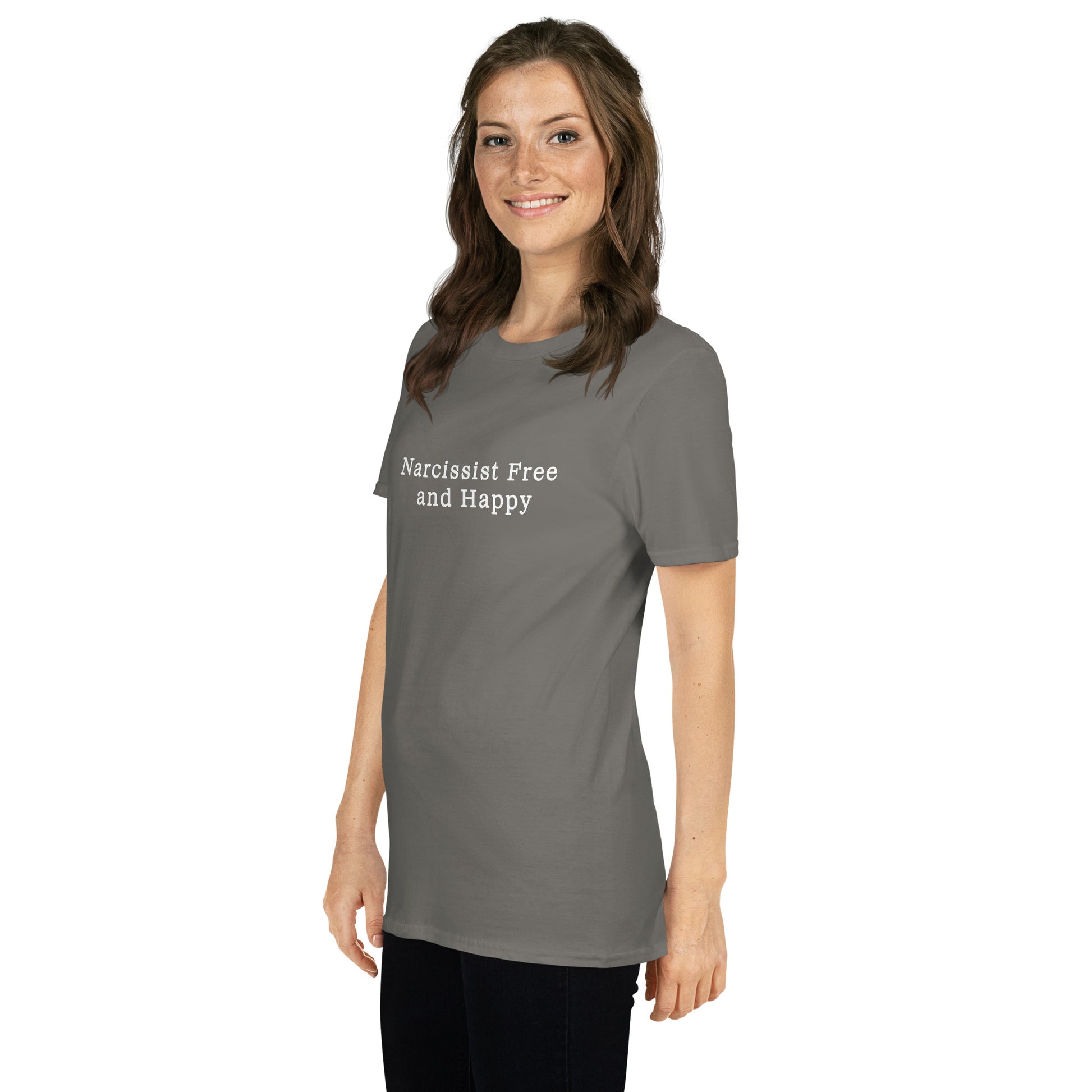 Narcissist Free and Happy Unisex Tee by EraofInk