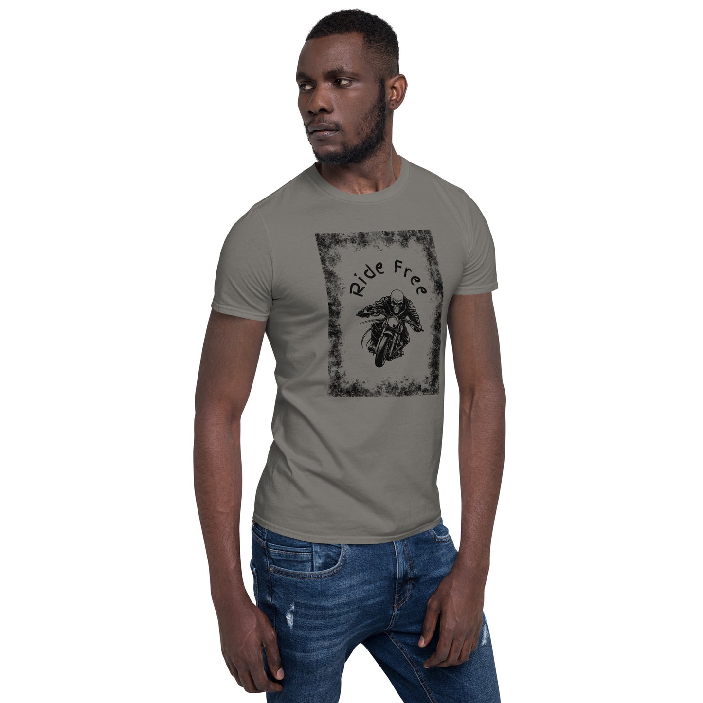 Men's Biker Tee - Death Rider Ride Free Unisex Tee by EraofInk