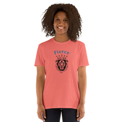Fierce Like a Lion (with blue eyes) Unisex Tee by EraofInk