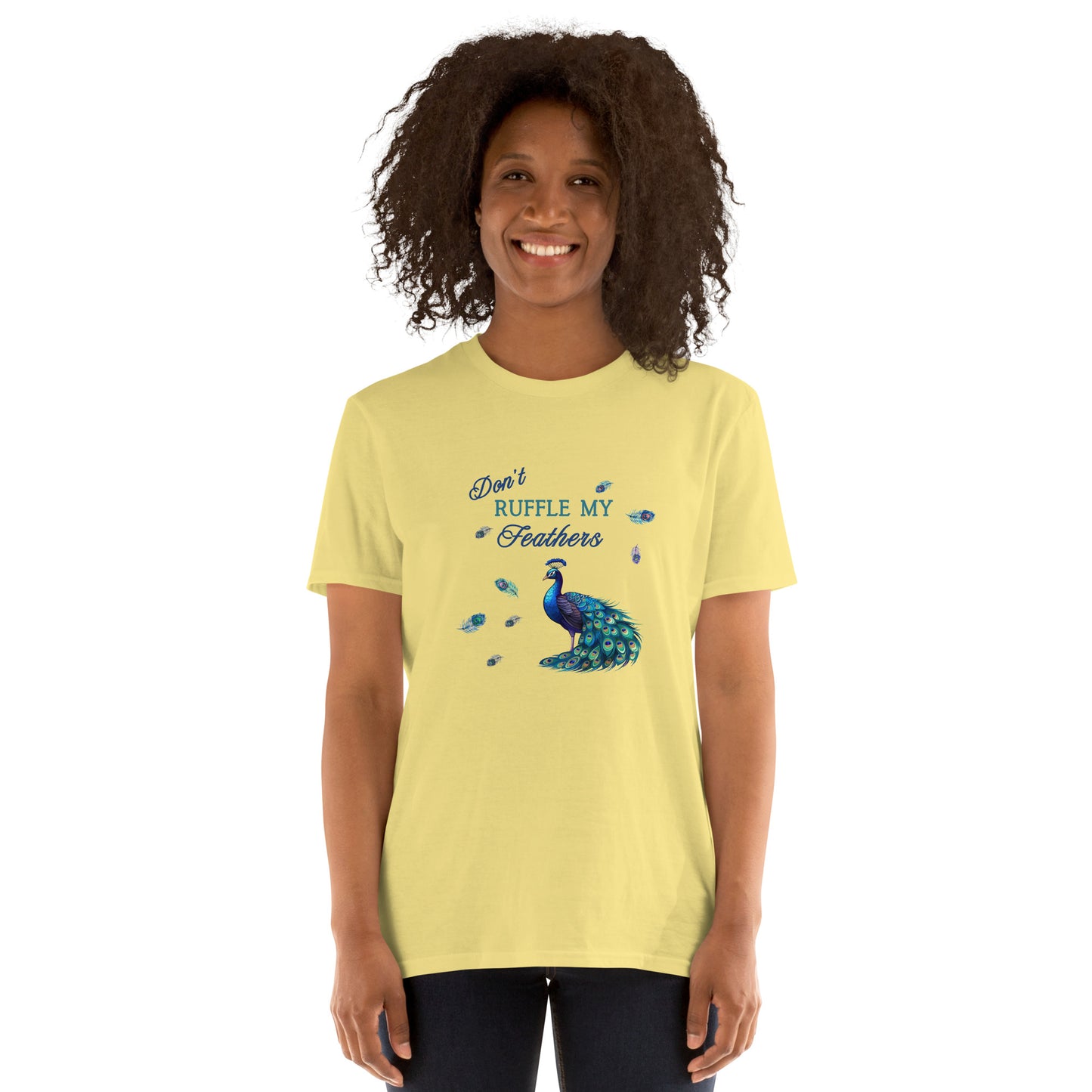 Beautiful Peacock Don't Ruffle My Feathers Unisex Tee by EraofInk